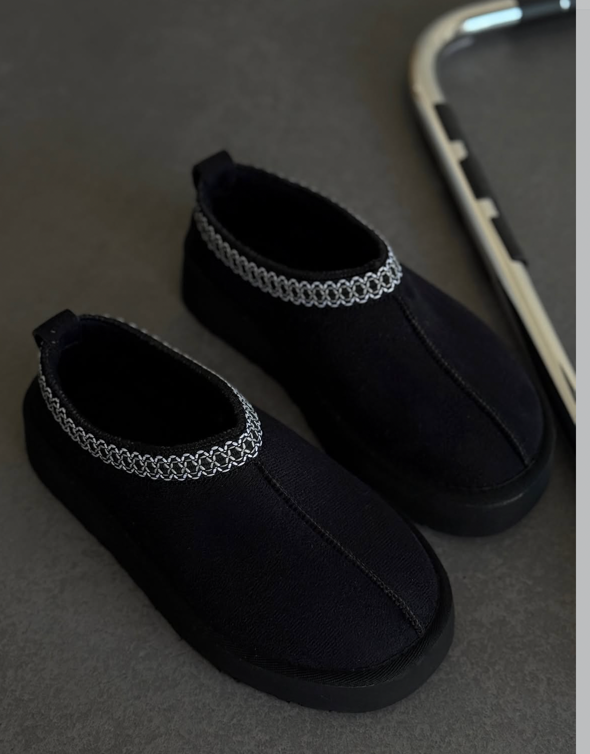 Black Platform Slippers
