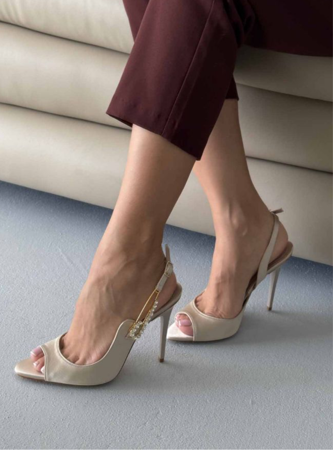 Champagne Satin heels
