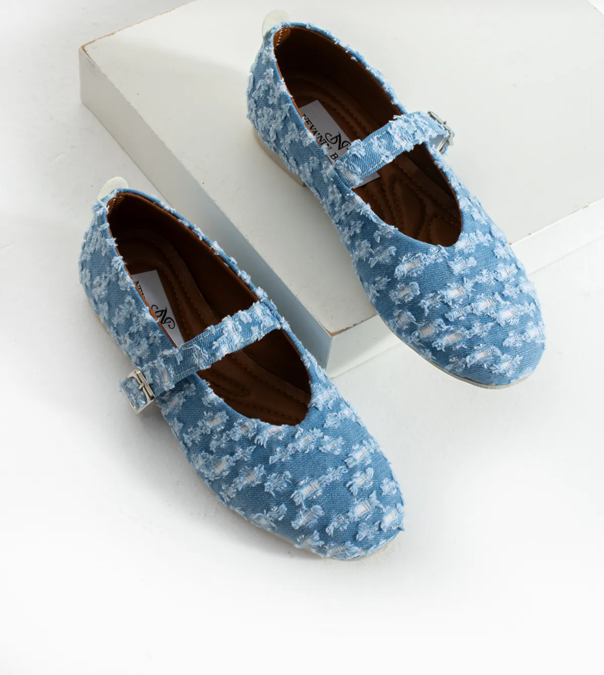 Denim Mary Jane Flats