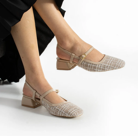 Tweed Mary Jane Block Heels