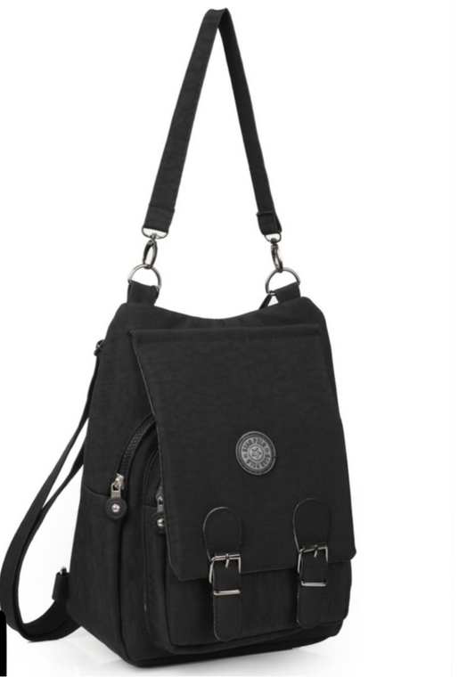 The Black Nylon Buckle Backpack
